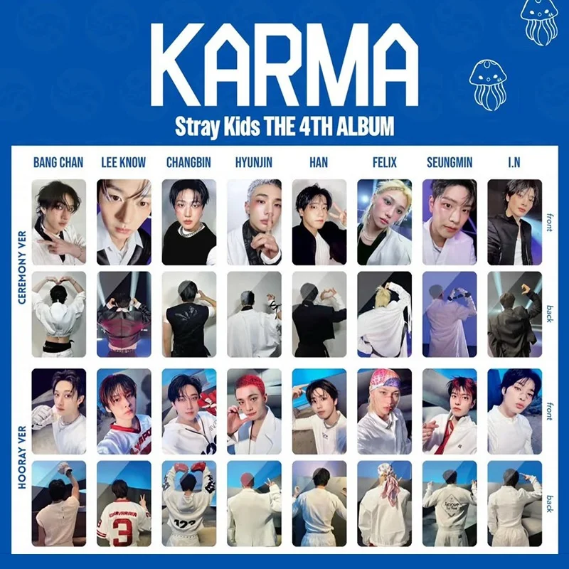 

Двусторонняя мини-карточка STRAY KIDS "KARMA", специальная случайная карточка, мерч SKZOO, карточка со звездами.