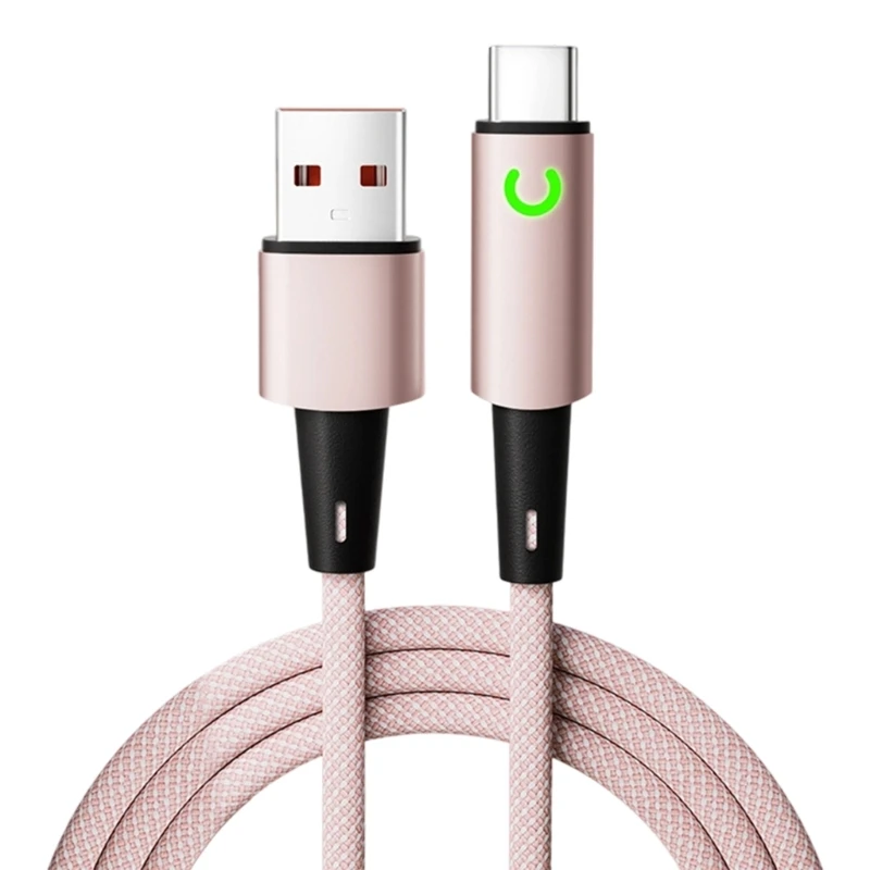 Light USB-A to Type C Cable with Fabric Cover for Bedside Use 100/200cm