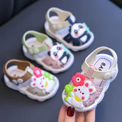 Cute Cartoon Baby Shoes for Boys Girl Summer Soft-Soled antiscivolo bambini Toddler Indoor Kids sandali con dita ricoperte muslimah