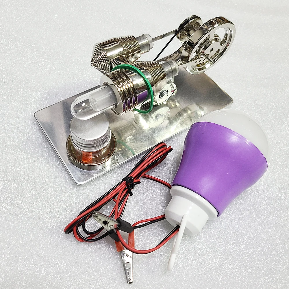 In Stock Mini External Combustion Stirling Engine Generator Experimental Model Motor Generator Physical Collection Gift