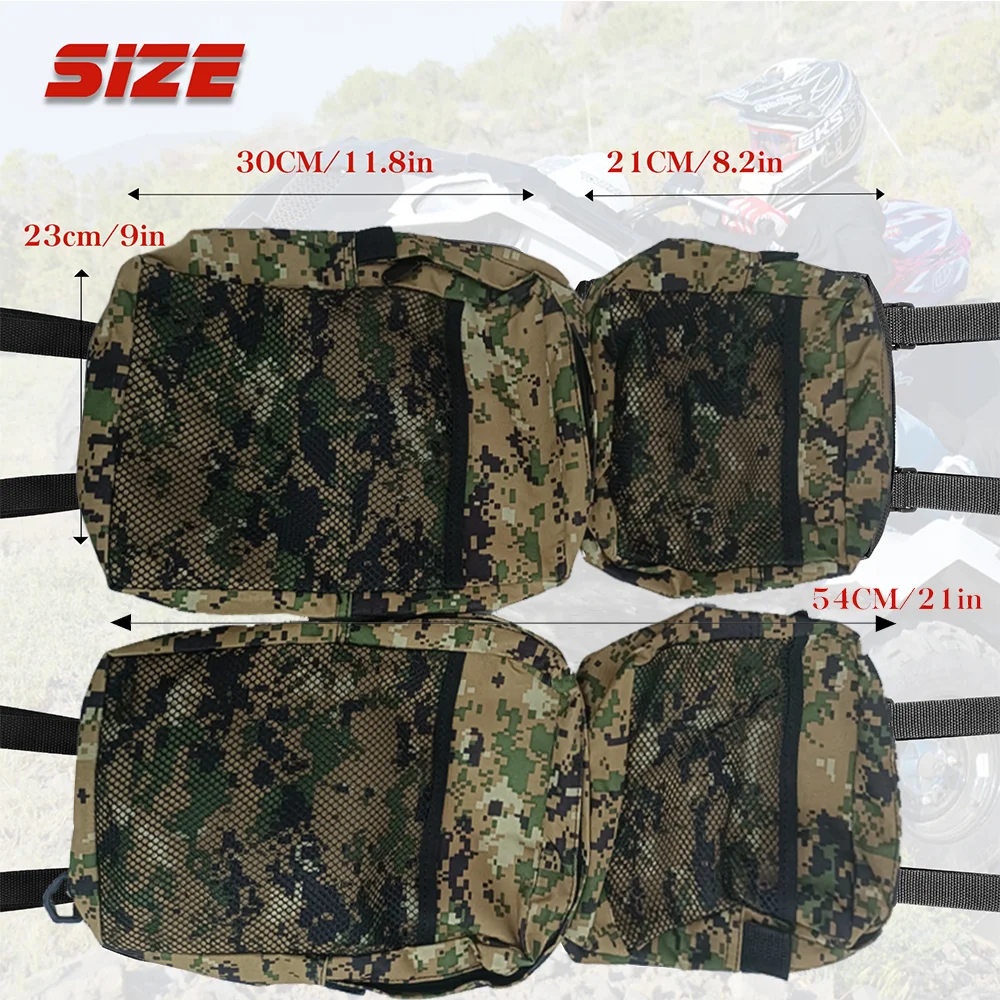 2-Pack Camouflage Quad ATV 4-Wheeler Fender Cargo Storage Hunting Bags Saddle Bag