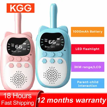 2 Stuks Kids Mini Walkie Talkie Oplaadbare 1000 Mah Handheld 0.5W 3Km Radio Transceiver Interphone Kind Kerst speelgoed Geschenken