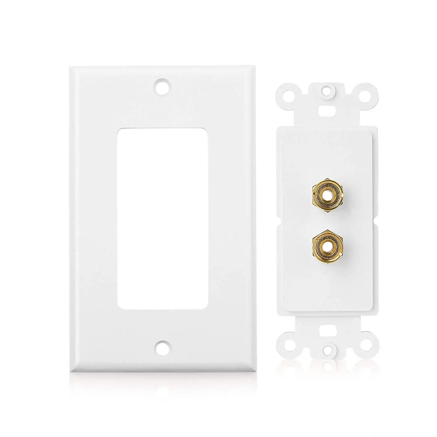 2 Posts Speaker Wall Plate Home Theater Wall Plate Audio Panel for 1 Speakers