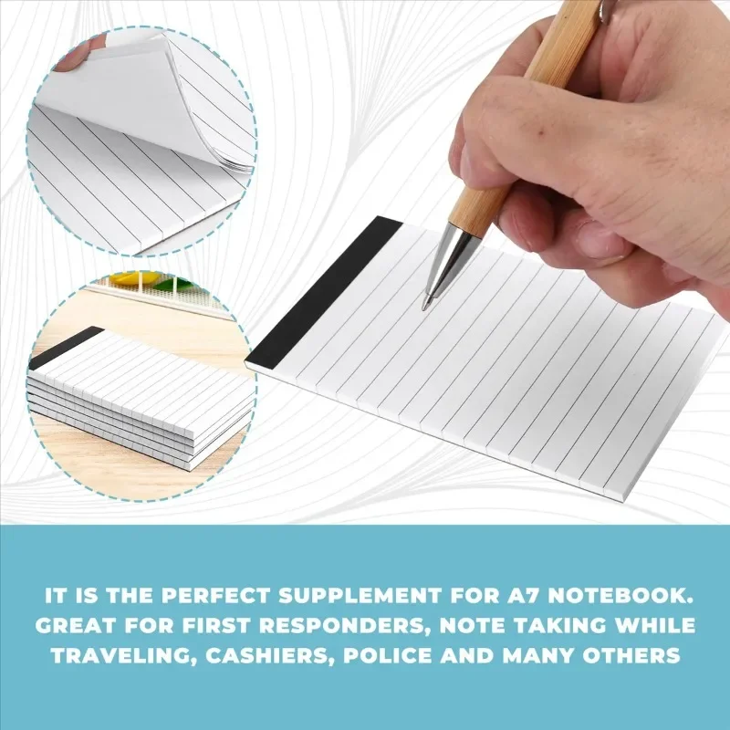 A7-Notizbuch mit Handschrift-Linie, Mini-Taschen-Notizbuch-Nachfüllung, A7-Notizbuch-Nachfüllung mit 30 Blatt linierten Bürobedarf