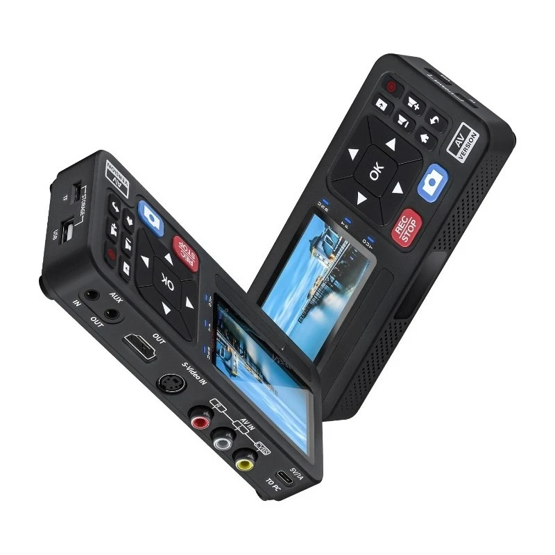 Original SD Analog Video Capture Box TF Card Recorder with Screen VCR to Digital Converter for Legacy Tape Machine