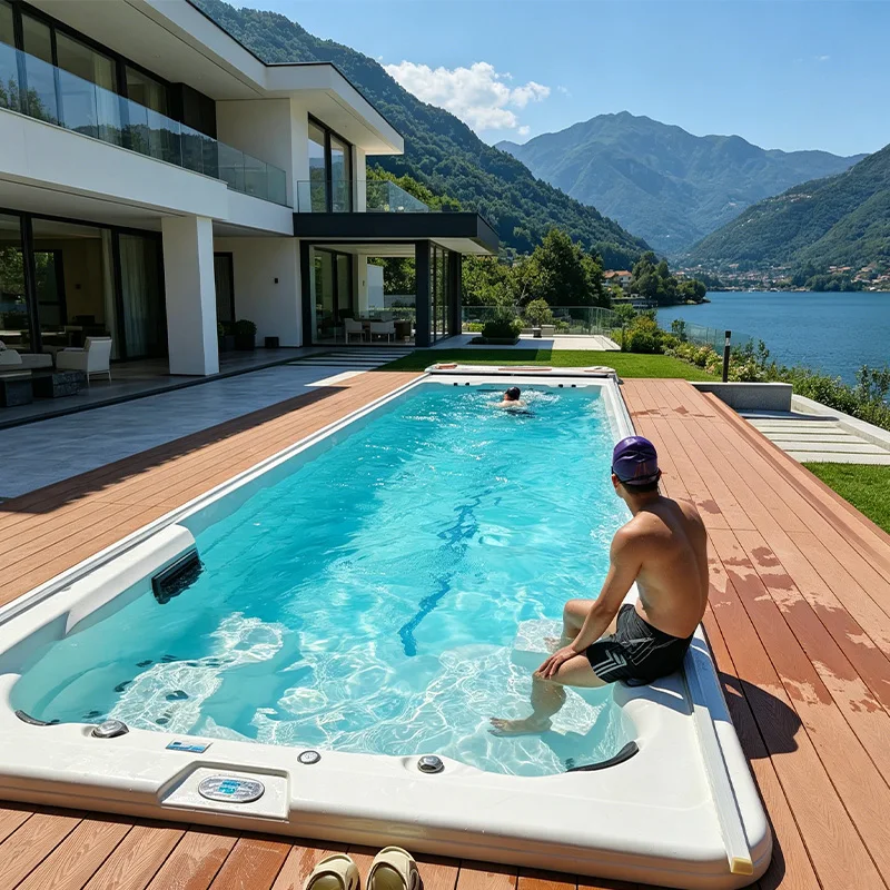 Professional Commercial Vacation Swim Spa Pool Custom Reinforced Sturdy Shell for Long-term High-frequency Resort Use
