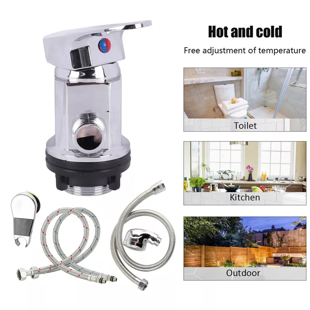 Zinc Alloy Universal Barber Store Faucet Switch For Hot And Cold Mixing Valve Mounting Hole Size 33