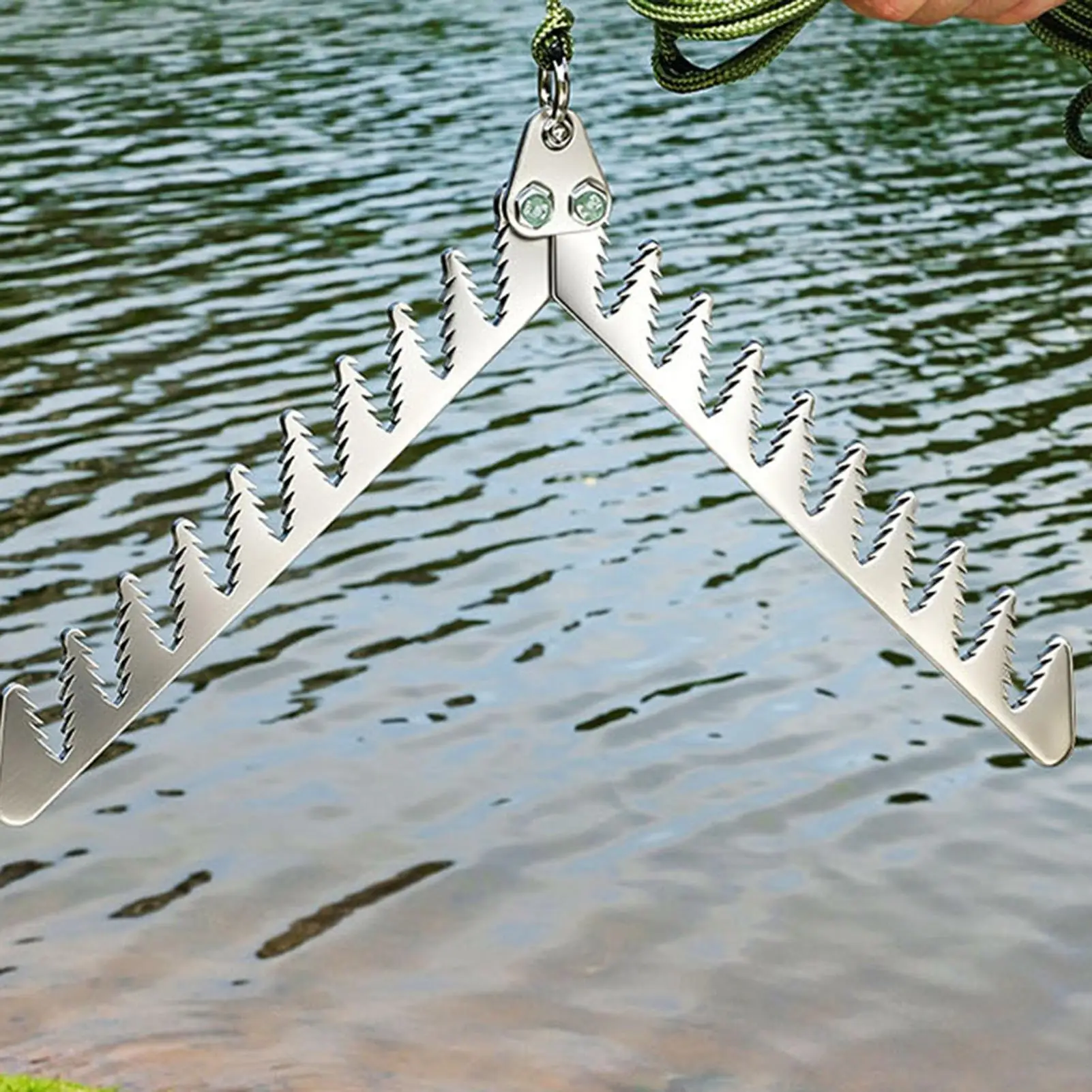 Lake Grass Cutter Foldable Serrated Aquatic Plant Cleaning Tool with 65.6ft Rope Pond Plant Cutting Tool for Underwater Dock