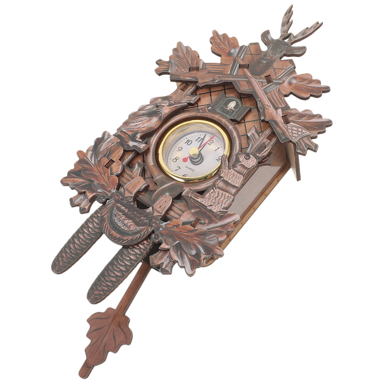 

1pc Cuckoo Clock Wooden Pendulum Wall Clock No For Living Room Bedroom Office Home Decor Traditional Hanging Timepiece