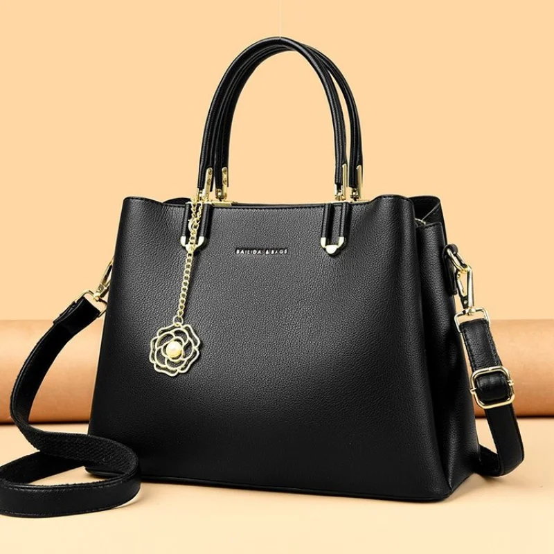 

Women's Fashionable Shoulder Bag Crafted From Fine Leather Featuring Timeless Color Palette And Soft Suede Trim​