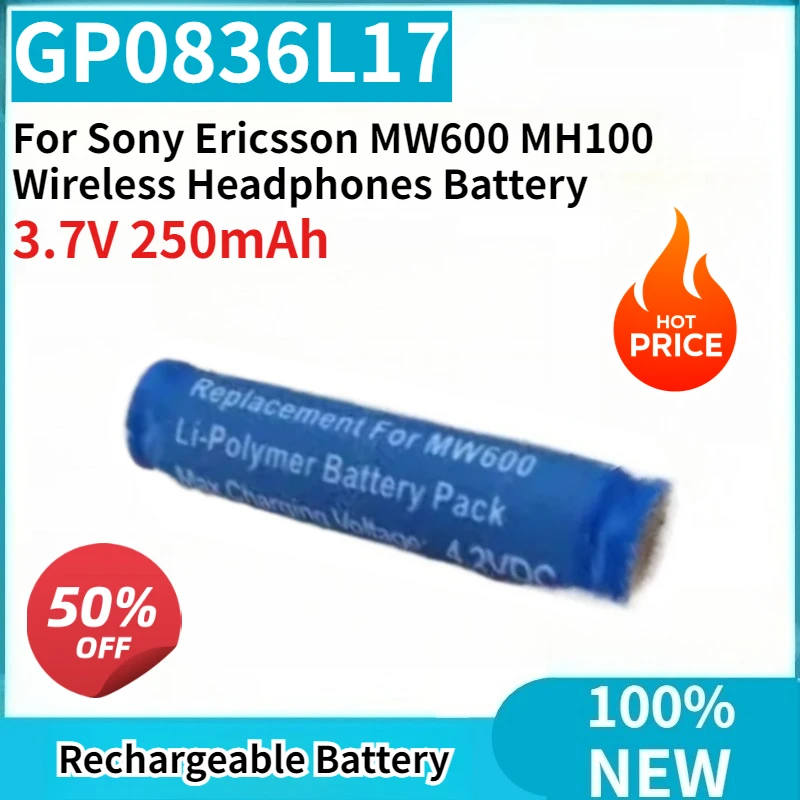 

Высокоемкостная сменная батарея GP0836L17 3.7V 250mAh для беспроводных наушников Sony Ericsson MW600 MH100