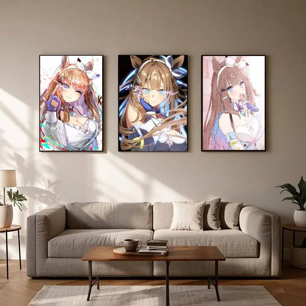 Almond Eye Anime Uma Musume Posters Living Room Bar Cafe Quality Canvas Vintage Style Comics Painting Art Home Wall Decor Pictu