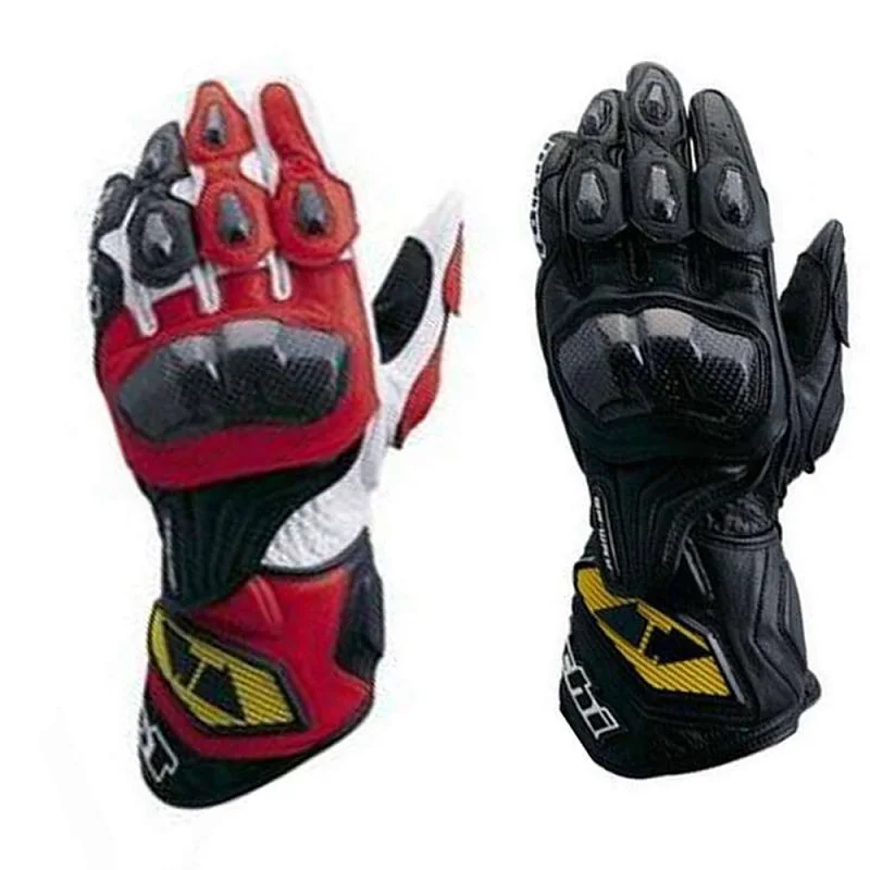 Guantes de protección para motocicleta, manoplas largas de carcasa dura para vehículo todoterreno de montaña, guantes de cuero de fibra de carbono