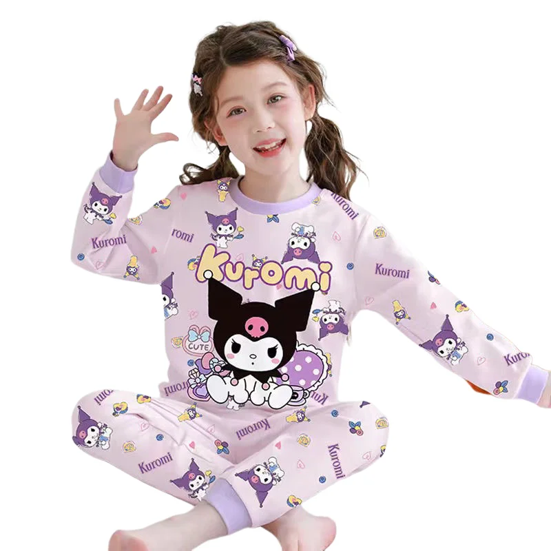 Girl Keep Warm Underwear Suit Kuromi My Melody Autumn Winter Cartoon Autumn Clothes Long Johns Lounge Clothes Kawaii New Pajamas