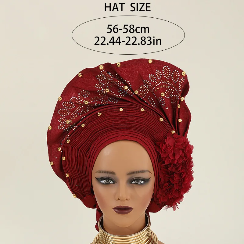 Turbans for Women Gelee Nigerian Hats for Women Gele Headtie Already Made Fashion Bonnets Head Wraps High Quality African Turban