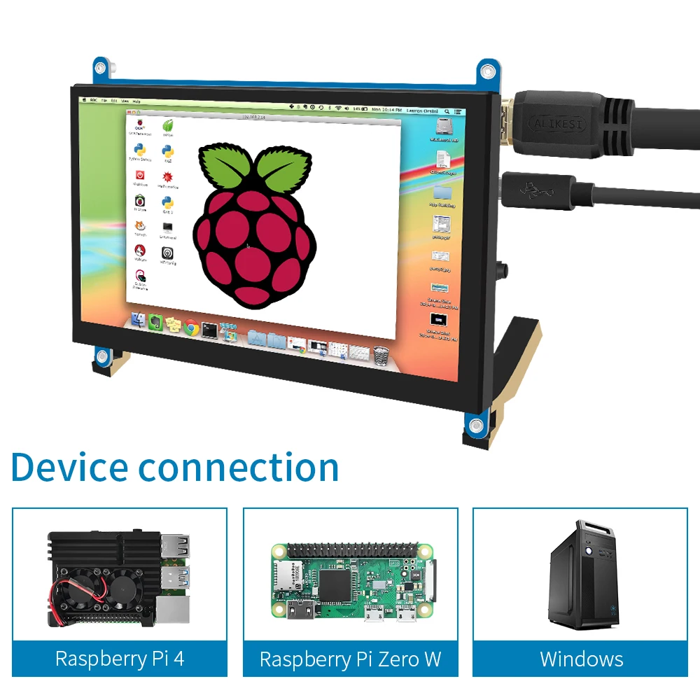 HDMI 7-inch portable high-definition touch display 1024x600 LCD display TFT for Window/Raspberry Pi/Extended Screen Monitor