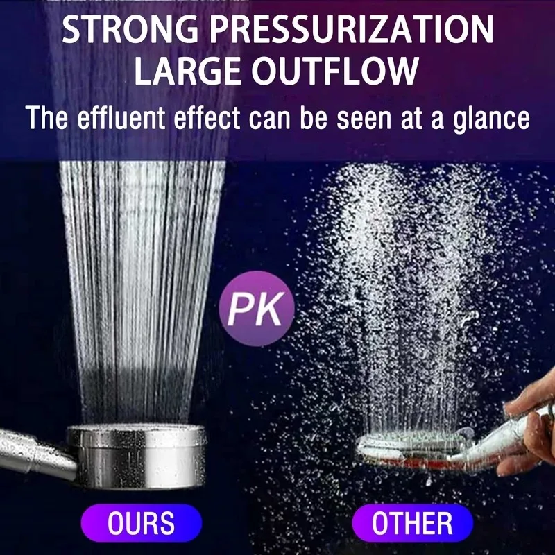 SUS 304 Stainless Steel Bathroom Handheld Shower Head High Pressure Water Saving Sprayer Nozzle Supercharged Rainfall Showerhead