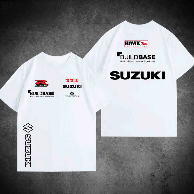 Suzuki MoToGP Team Cycling Wear Motorcycle Round Neck T-shirt Loose Short Sleeve Men and Women Pure Cotton Printing Summer