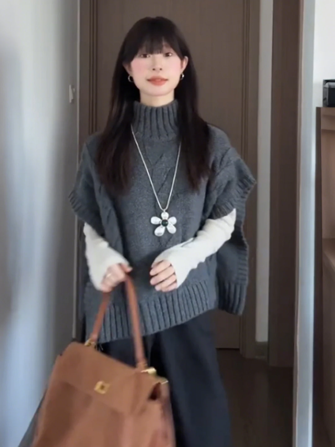 

Loose High Collar Twisted Sweater Women's Spring Autumn Knitted Top Layering ey Cable Knit Soft Korean Sle Casual Wear