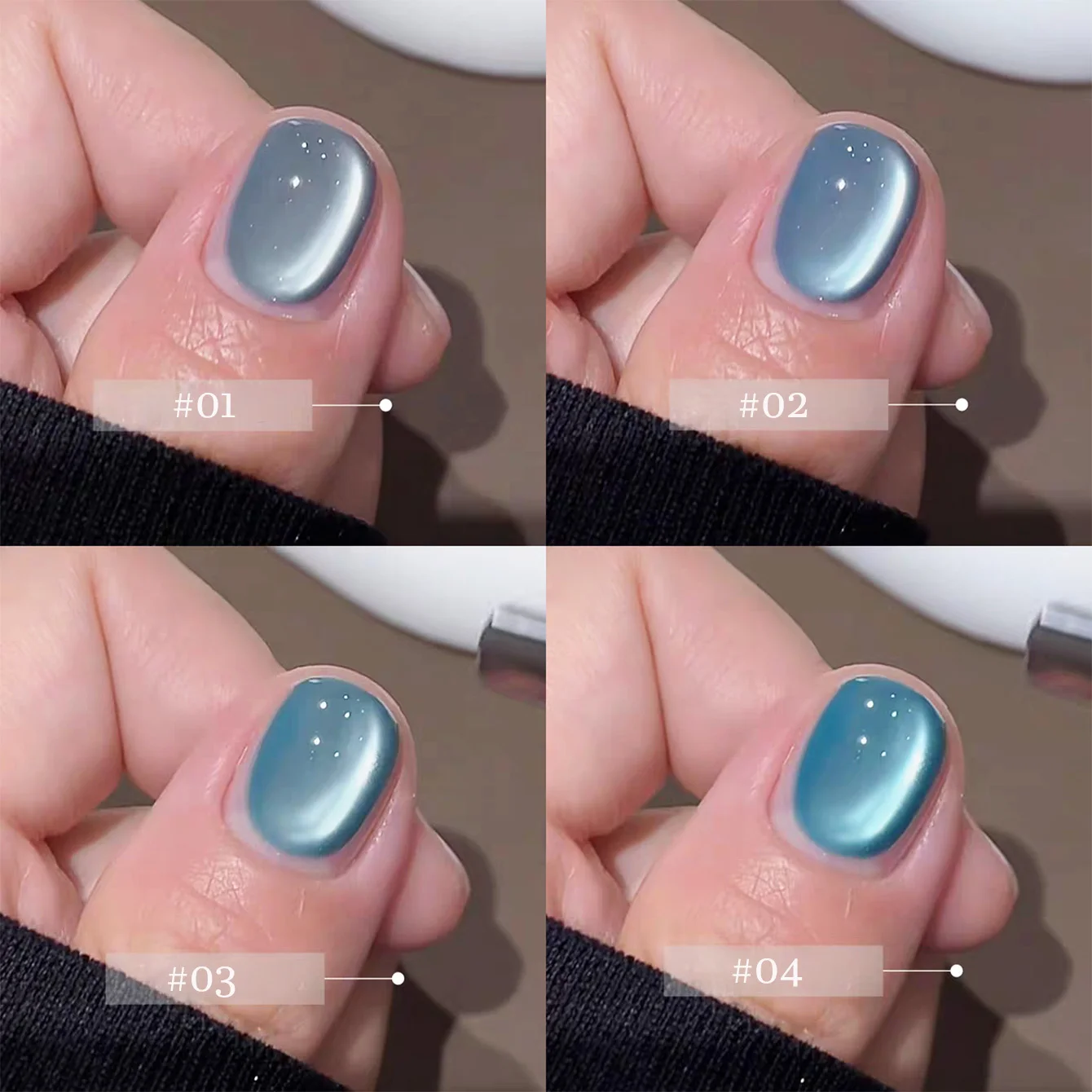 WS 2026 New Spring Summer Nails Ice Transparent Blue Glass Bead Cat Eye Gel Nail Polish Popular Whitening Versatile Upgrade Gel