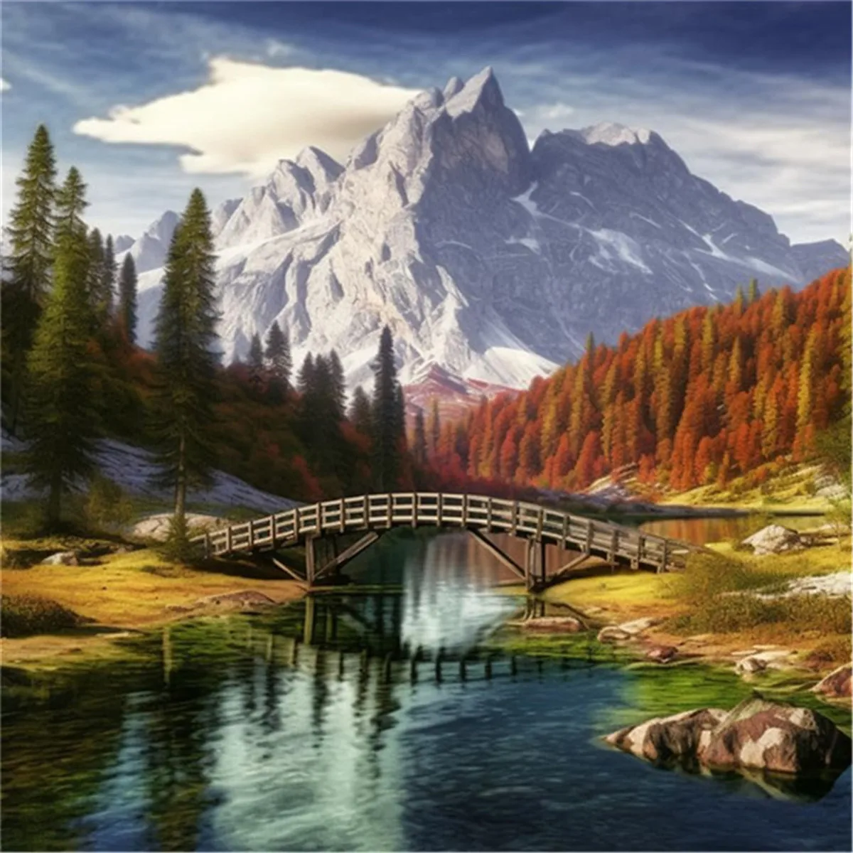 

50 100 300 1000 Puzzles for Adults Jigsaw Puzzles High mountains, rivers Formation Wooden DIY Families Toys Gift for Home