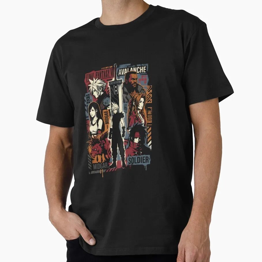 

Final Fantasy VII Shinra Electric Power Company Gift T shirt 100% cotton O-Neck Short Sleeve Graphic Clothes All size tops S-6XL