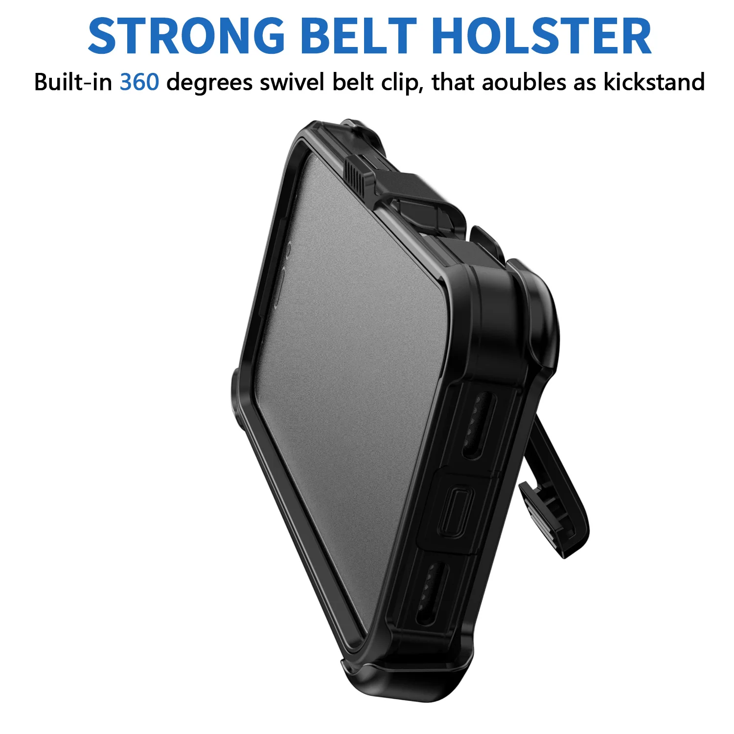 Funda negra para iPhone 17/17 Air/17 Pro/17 Pro Max, resistente, a prueba de golpes, protectora híbrida resistente de 2 capas con Clip