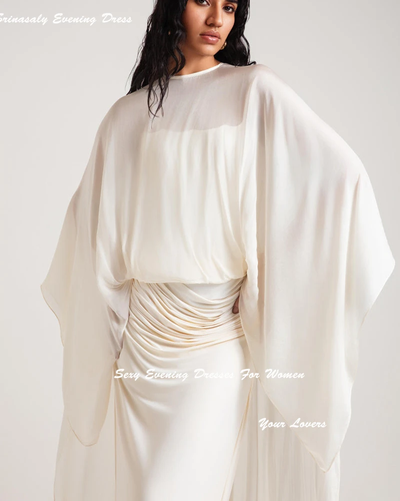 ครีมที่กําหนดเองชุดราตรีหมวกแขนยาวค็อกเทลปาร์ตี้ชุดรถไฟศาล Elegant fساتة พรหมชุด