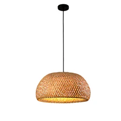 Luz pingente de bambu japonês lamparas lâmpada pendurado abajur pingente arte decoração chinesa lanterna rattan lustre grande luminária