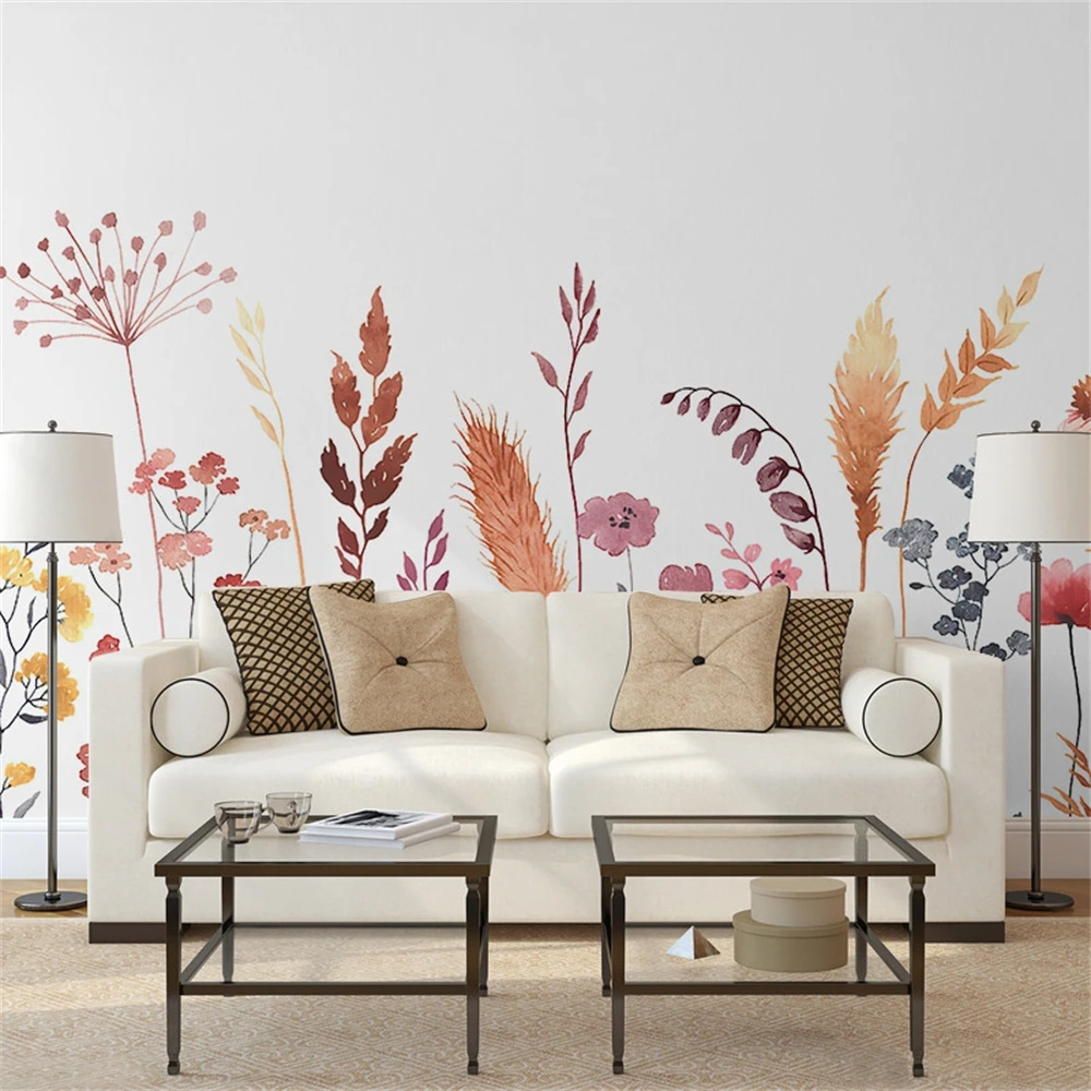 

Custom American flower and grass wallpaper for living room simple wall covering TV background art mural 3d wallpaper for bedroom