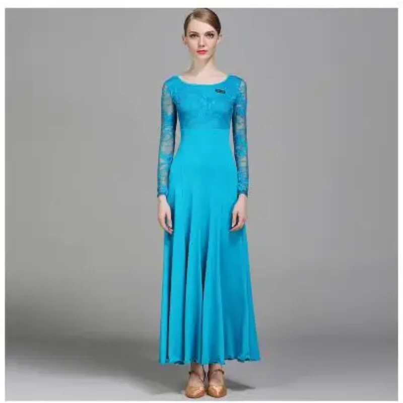 

2026 Кружевное женское платье для танцевального зала, современное платье для вальса, танго, мятно-зеленое, женское, сценическое, весеннее