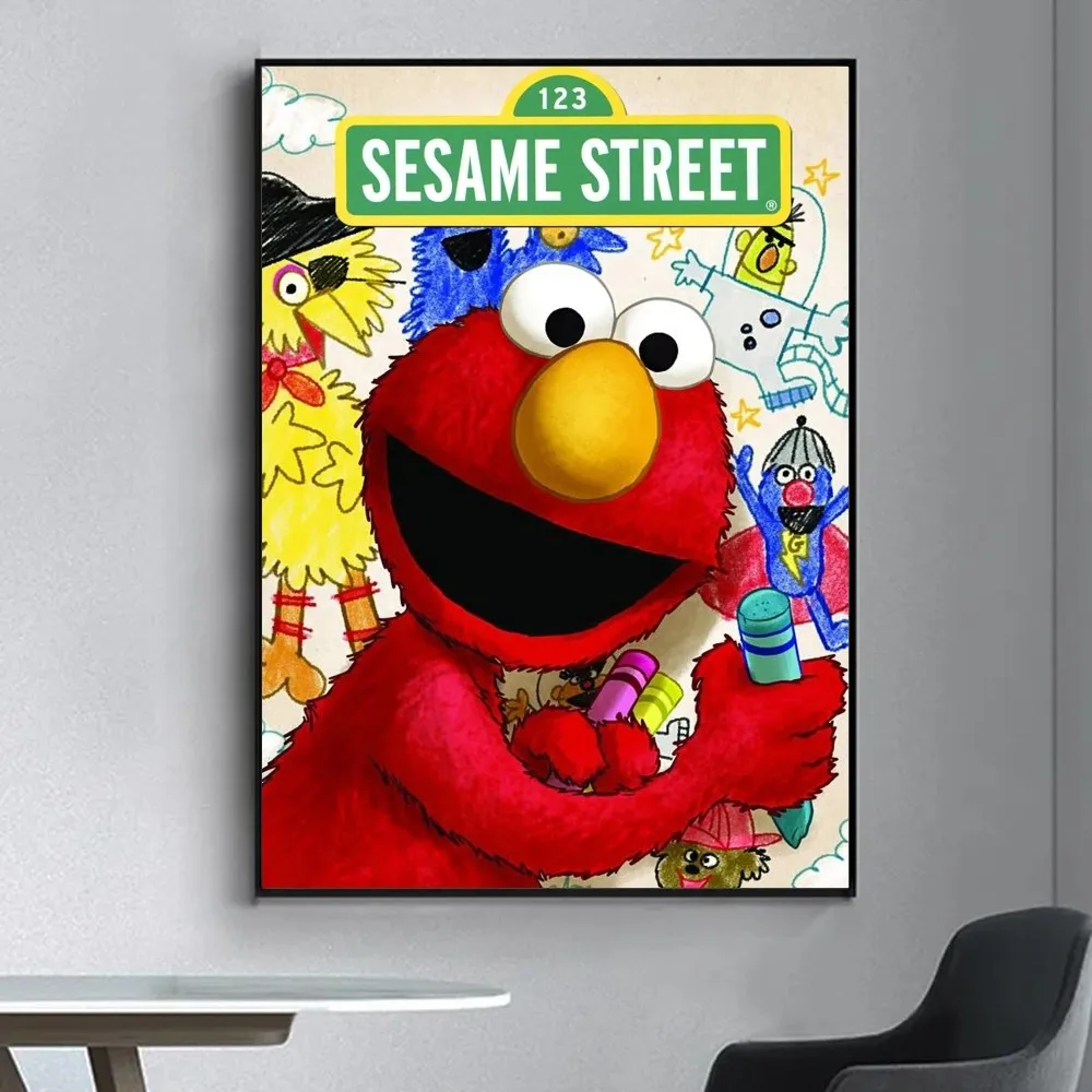 S-Sesame S-Street Poster Fancy Poster Wall Sticker per soggiorno Bar Vintage pittura decorativa centrale