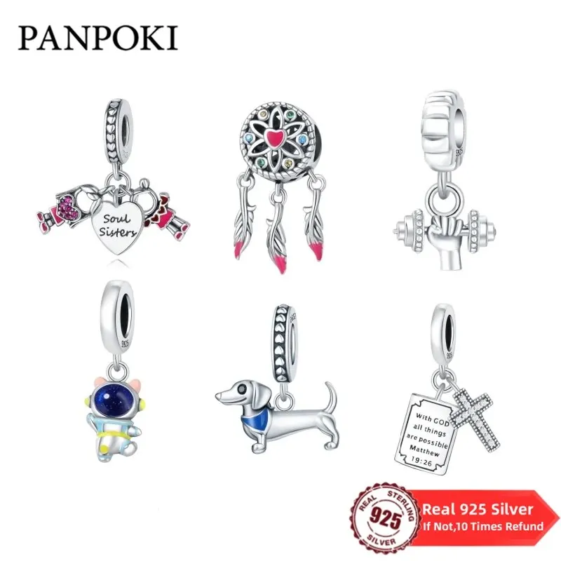 

Genuine 925 Sterling Silver Sister Heart-shaped Beads Charms Pendant Fit Original Bracelet Bangle Women Diy Fine Jewelry