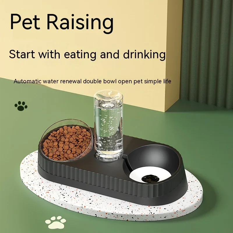 Cat Double Protection Cervical Vertebra Automatic Food Food Utensils Dog Cat Pet Bowl Automatic Feeder