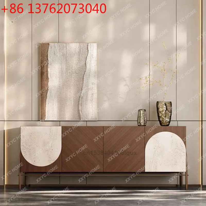 

Итальянский ретро стильный геометрический мрамор - деревянный дизайн, сервант для хранения, бытовой, 1,8 метра, гостиная