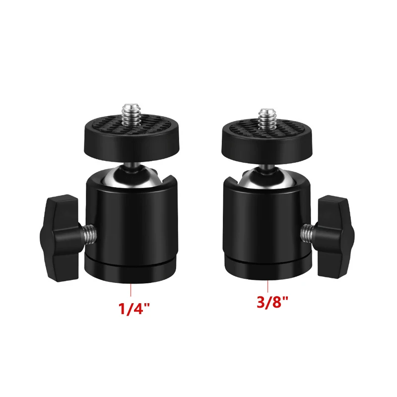 1/4 Schraube Stativ Kugelkopf Halterung mit 1/4 & 3/8 Loch für DSLR Kamera Handy Monitor Licht Kugelkopf Einbeinstativ Mount Adapter