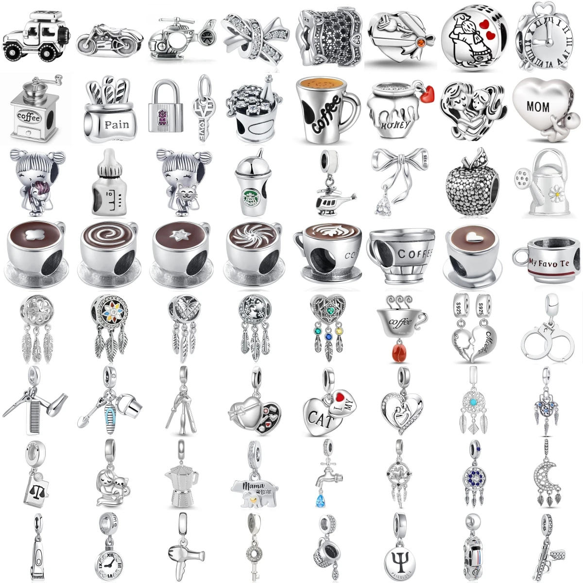 Jewelry Making Birthday Party - Подвески-шармы из серебра 925 пробы: кофейная