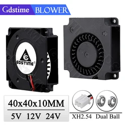 Gdstime-ventilador de doble bola para impresora 3D, Mini radiador Turbo de refrigeración, 5V, 12V, 24V, 40x40x10mm, 1,5 pulgadas, 4cm, 40mm x 10mm