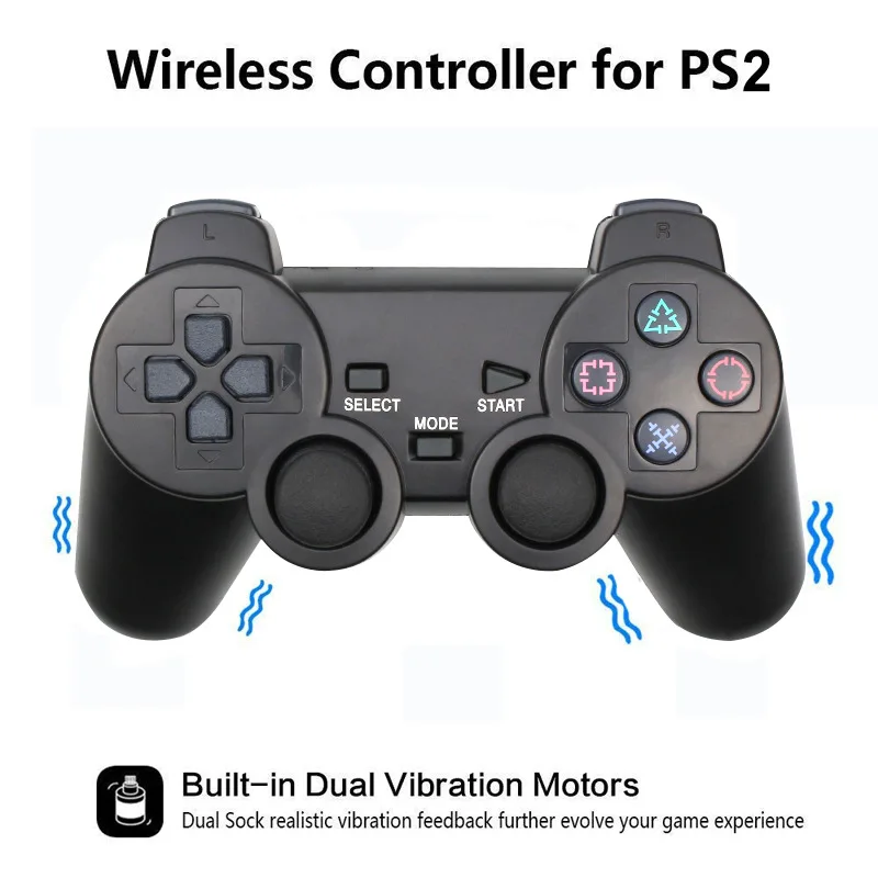 2.4G Wireless Controller Joystick Gamepad for Sony Playstation 2 PS2 Game Console