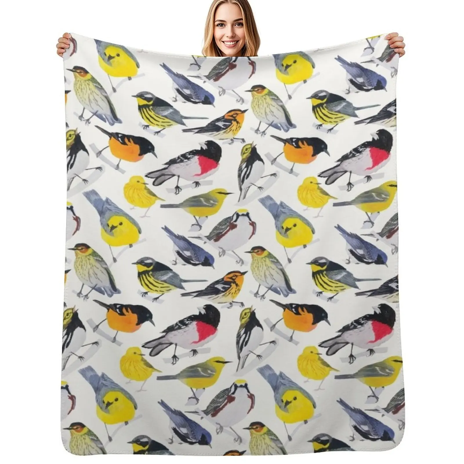 

Springtime Birds Throw Blanket Decorative Soft Throw Blanket for Couch Sofa
