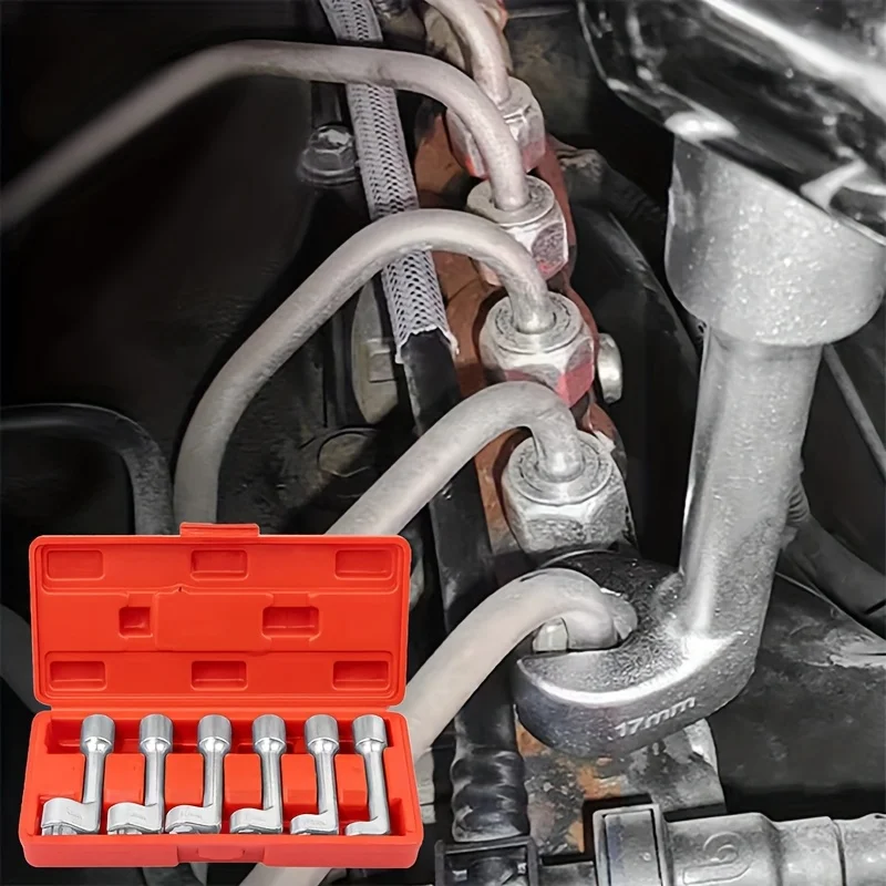 

Набор торцевых ключей для дизельной форсунки 1/2 дюйма, 6 шт., 12-19 мм, инструмент для снятия топливной трубы L-типа с ящиком для хранения, ремонтный комплект для дизельного топлива