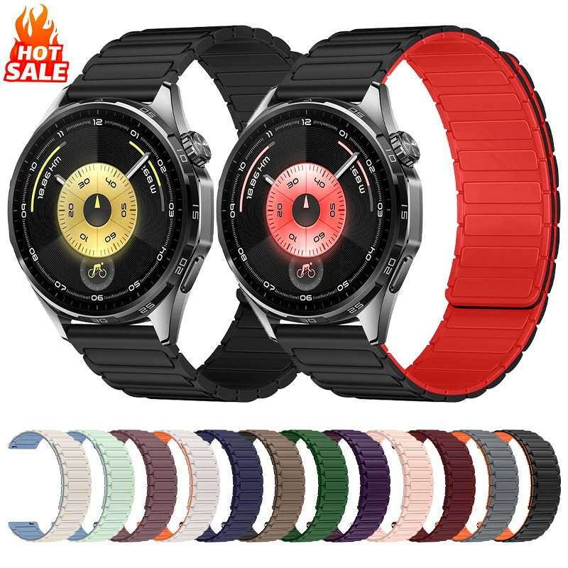 18/20/22mm Silicone Strap for Huawei Watch GT6/5 4/4Pro 3/3Pro 46mm Magnetic Band for Samsung Galaxy Watch 7 6 5 4 6Classic 5Pro
