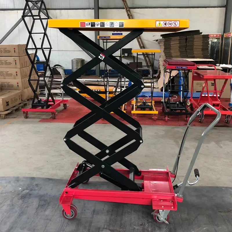 # Warehouse 1 Ton Hand Manual Scissor Lift Table Lifting Mechanism Fixed Scissor Lift Table Hydraulic Cart #