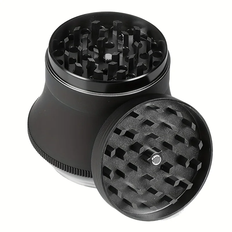 2.5 inch cigarette grinder Black rubber paint Creative drum type grinder