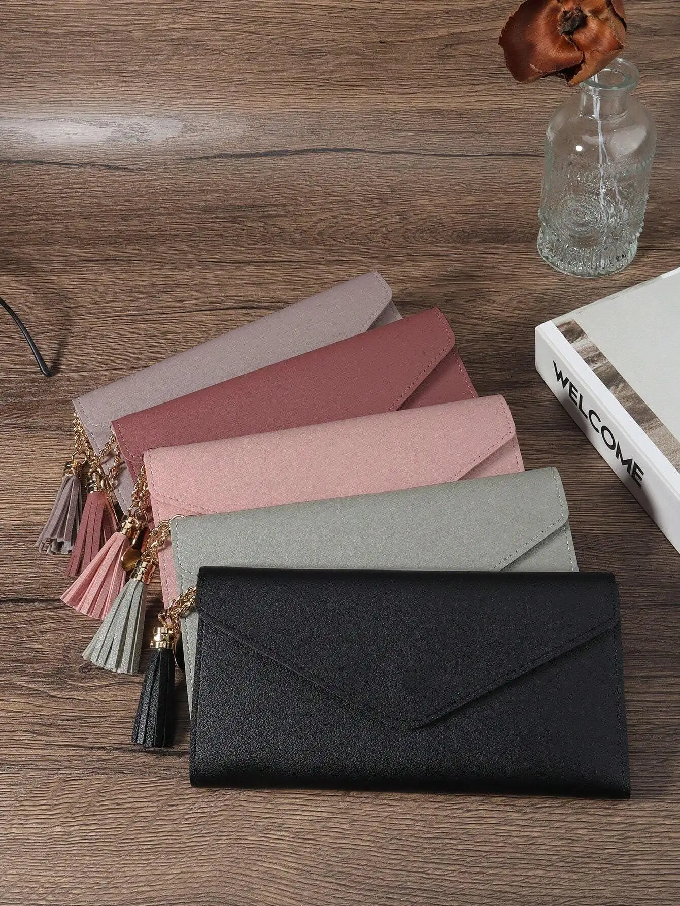 Fold Over Long Wallet Women Fashion Modern Business Slim Portable Versatile Large Capacity Credit Card Zipper ID Card Money Cash