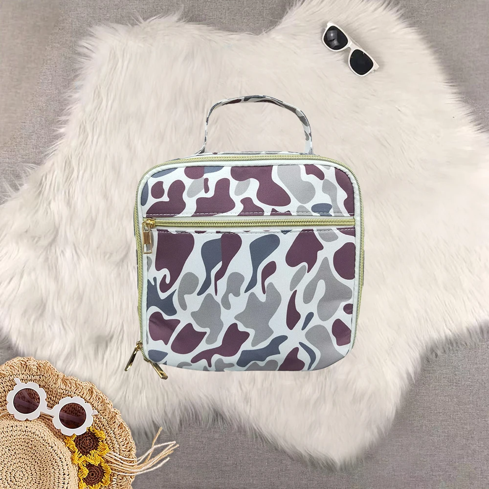 

8,27 серые камуфляжные термосумки для обеда и пикника для маленьких детей, ланч-боксы 8,3*8,3*3,2 дюйма