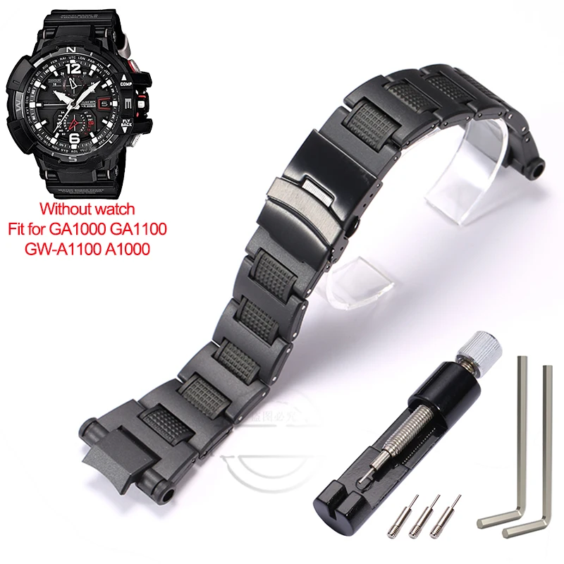 Plastic Steel Band For Caiso GW-A1000/1100 GA-1000/1100 Men's Strap Waterproof Black Watch Accessories