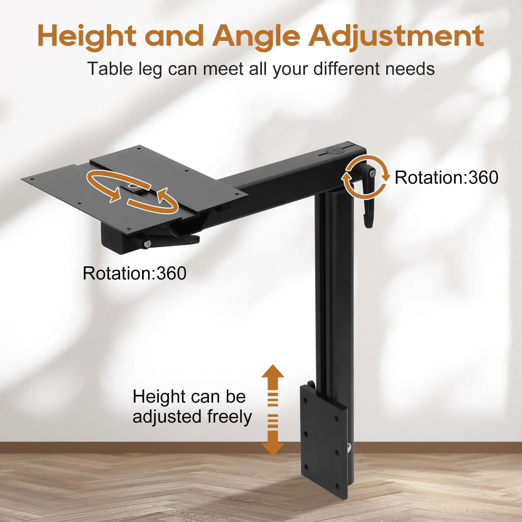 RV Foldable Table Leg System with Adjustable 360° Rotating Aluminum Base, Suitable for Campervan Tables, Chairs and Accessories