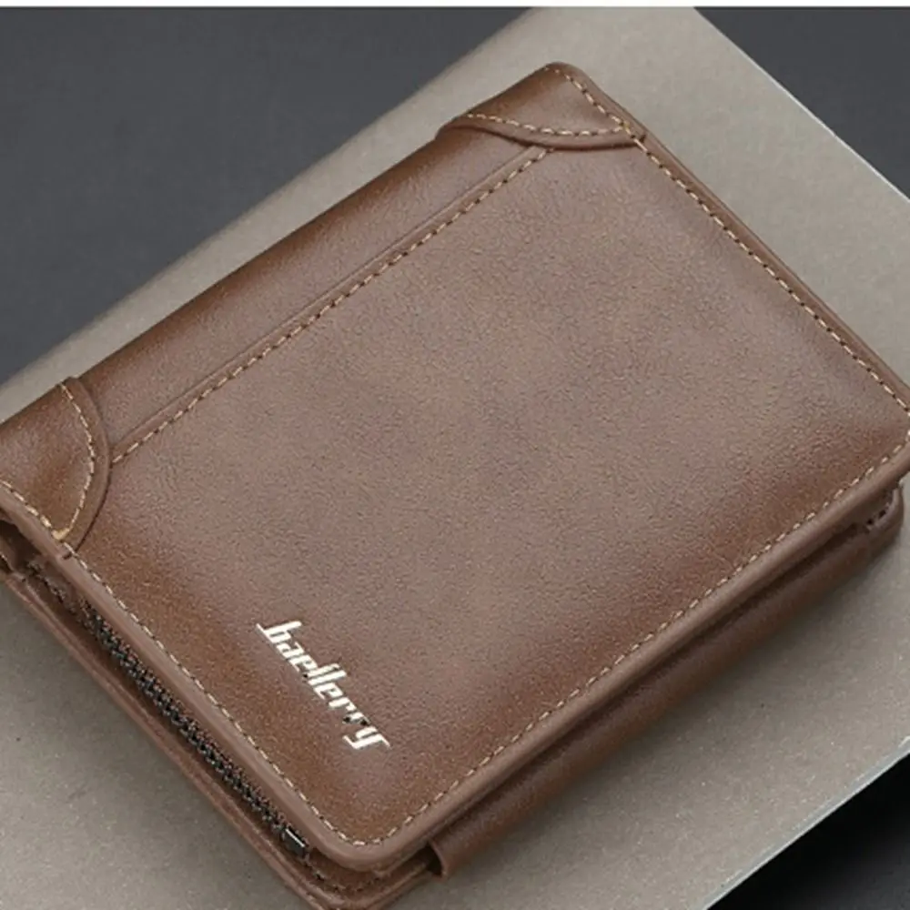 Fashion Purse Men PU Wallet Folded Wallet Bag Zipper Business Clutch Bag Card Brand Large Capacity ID Card Holder Women