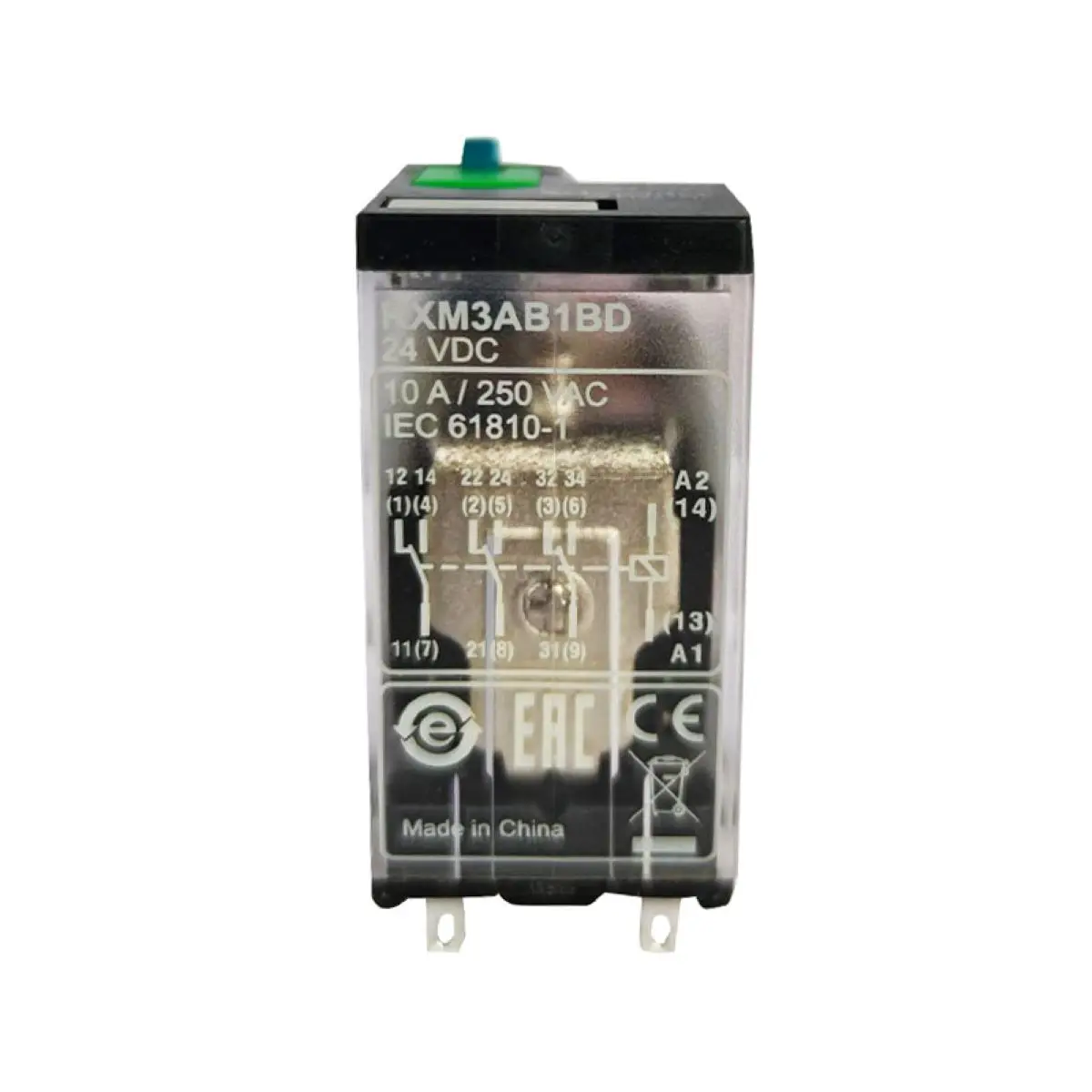 

Миниатюрное вставное реле RXM3AB1BD, электромеханические реле Harmony, 10А, 3CO, запираемый тест, но-но, 24 В постоянного тока